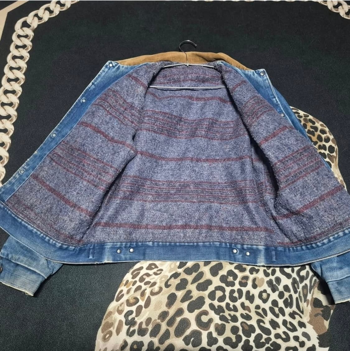 70's 랭글러 JL720NV 블랭킷 라인드 데님 워크 자켓 L 상품이미지4