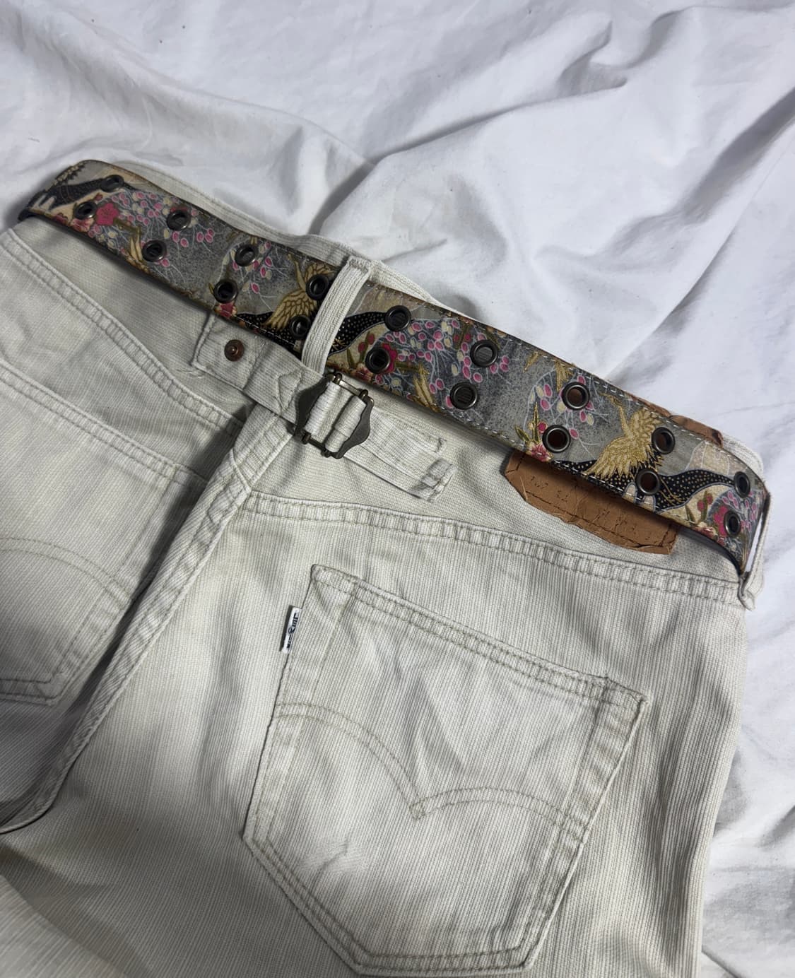 빈티지 오리엔탈 레더 벨트 학  상품이미지2