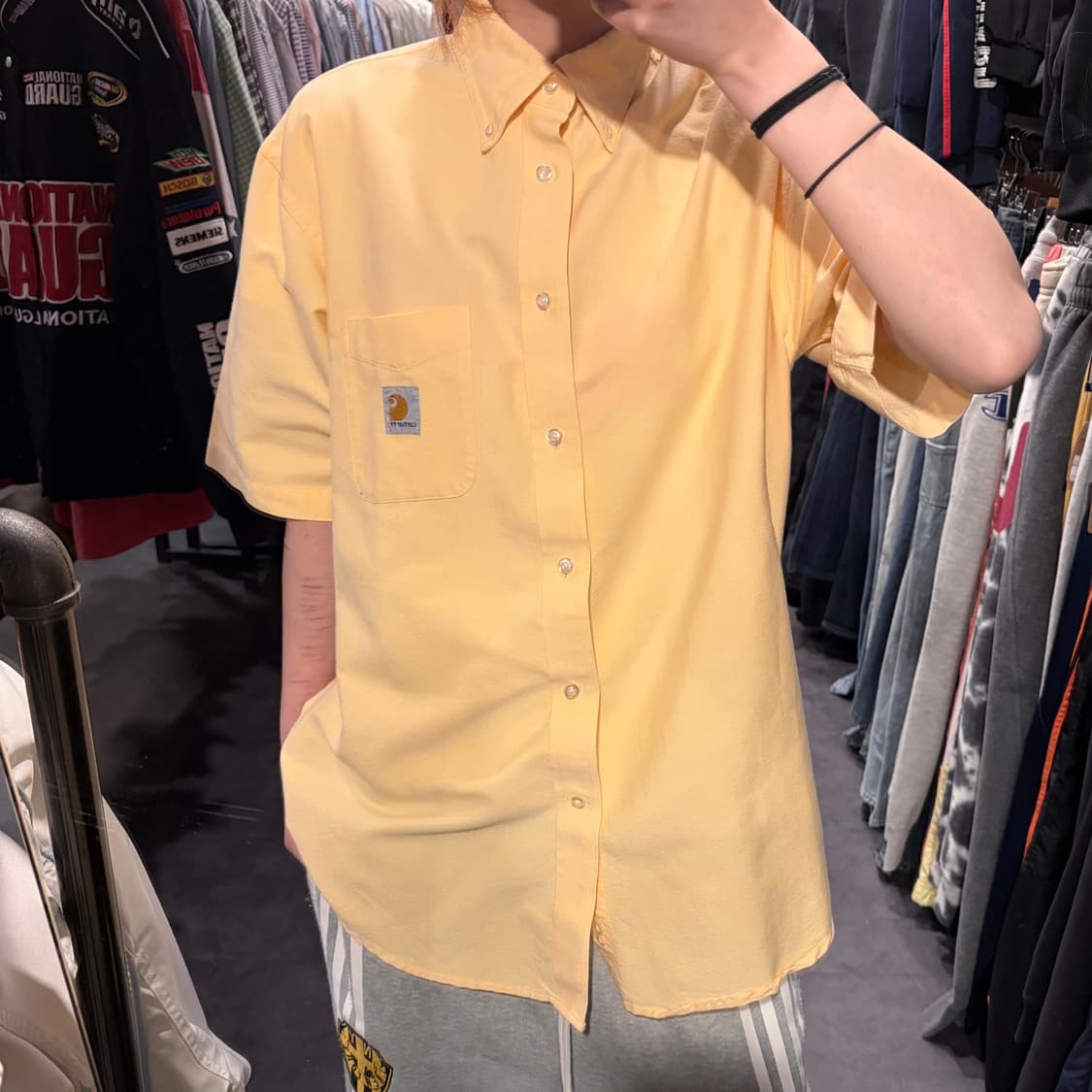 Carhartt 칼하트 반팔 셔츠 옐로우 상품이미지4