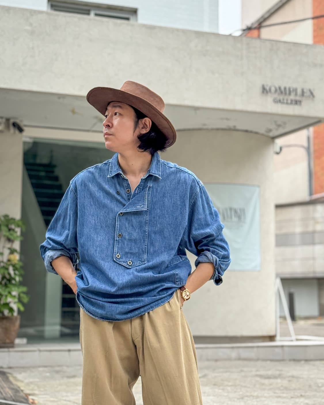 빈티지 미국 데님 웨스턴 스목 셔츠 (L) 상품이미지9