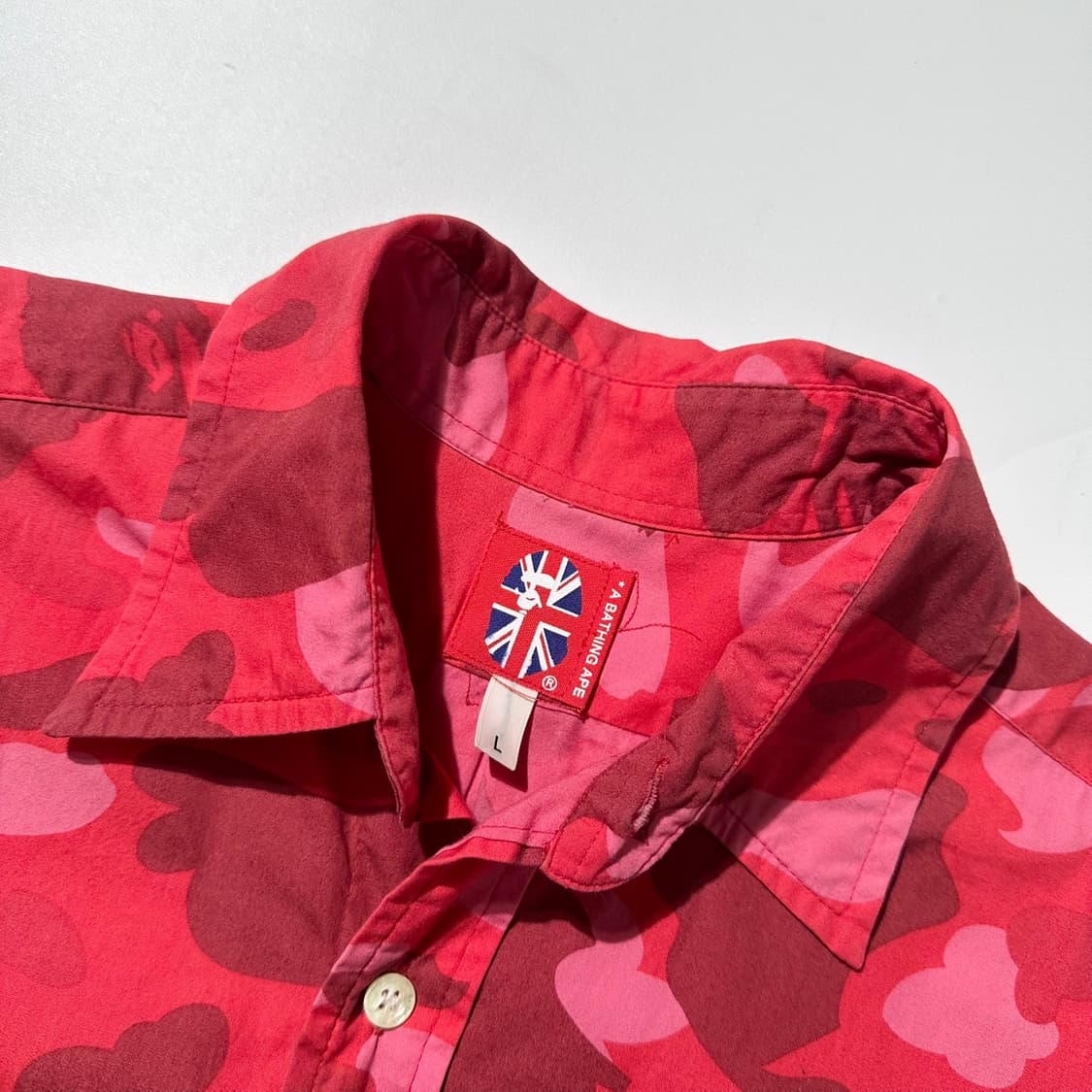 베이프 사루 로고 패치 카모 반팔 셔츠 상품이미지4