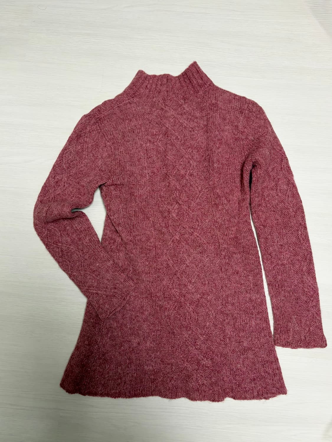 빈티지 폴로 랄프로렌 핑크 롱 케이블 니트 상품이미지1