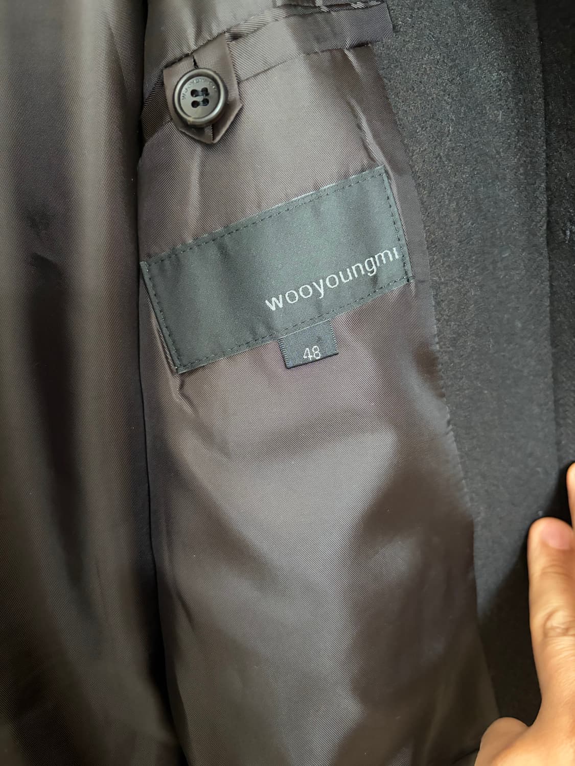 우영미 울 크롭 자켓 브라운 색상 상품이미지4