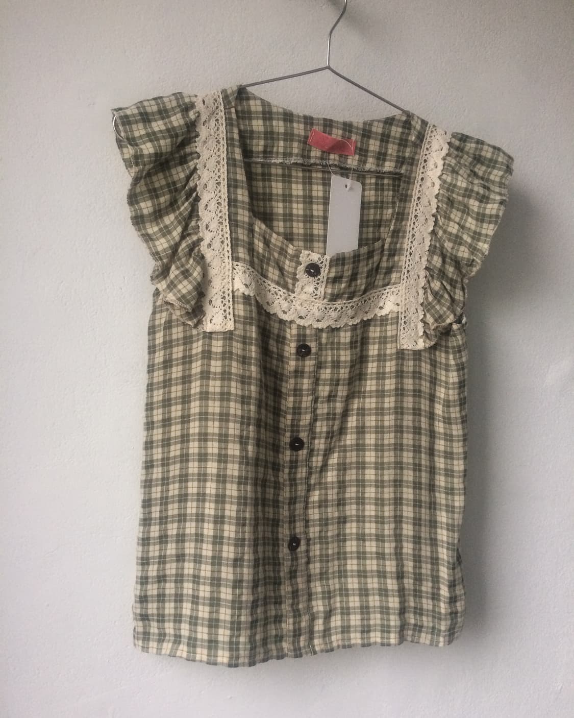 Crochet trimming check pattern frill sle 상품이미지3