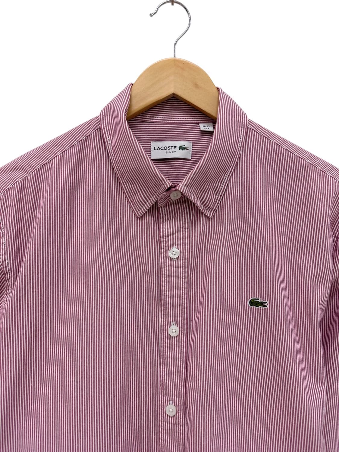 라코스테 줄무늬 셔츠 화이트&버건디 (L) 상품이미지2