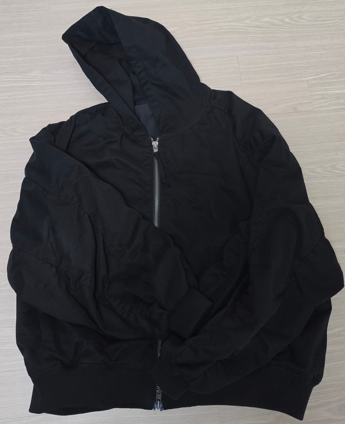 브랜디드 셔링 후드 봄버 L 상품이미지3