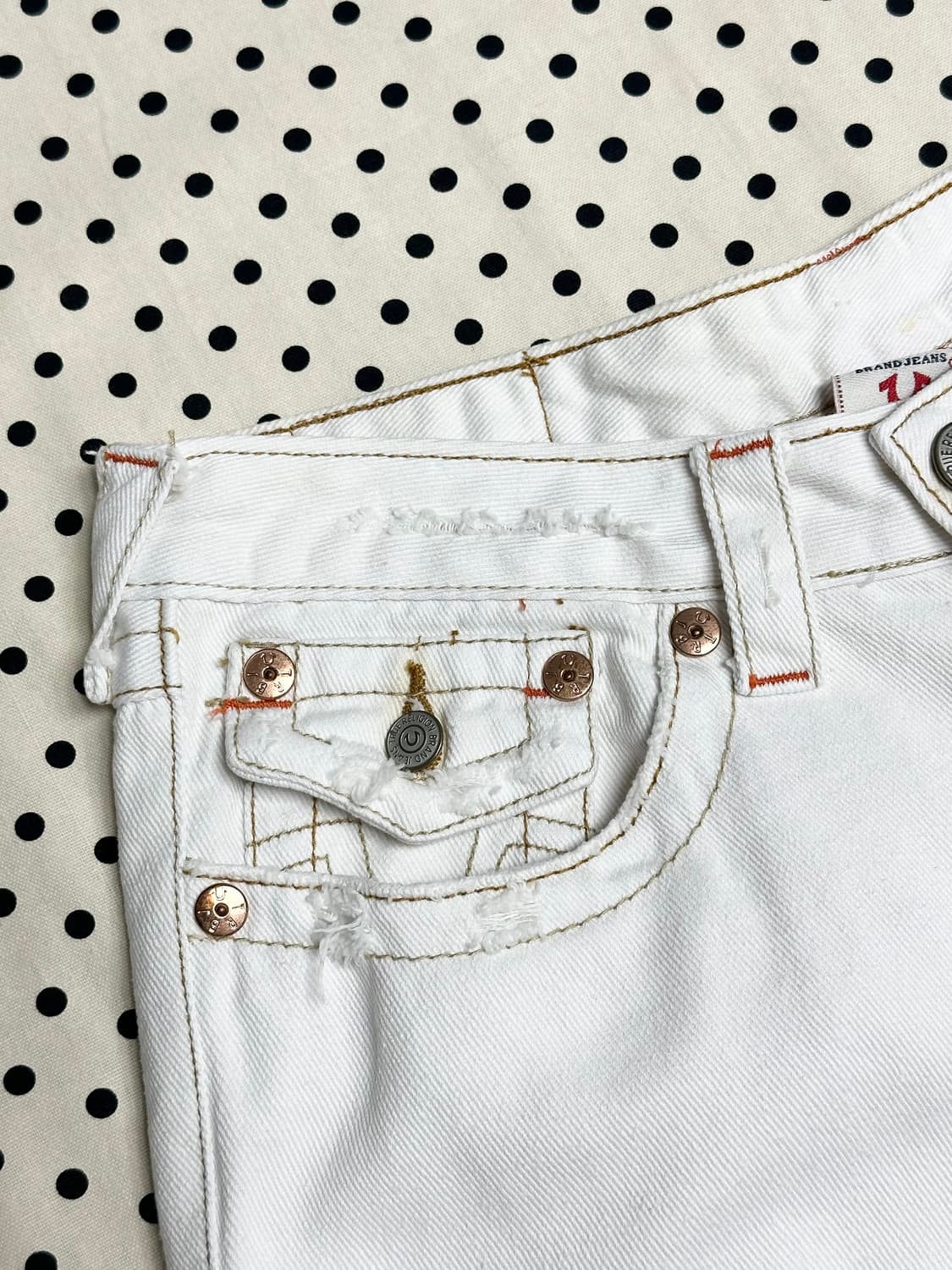 트루릴리전 부츠컷 화이트 데님팬츠 상품이미지3