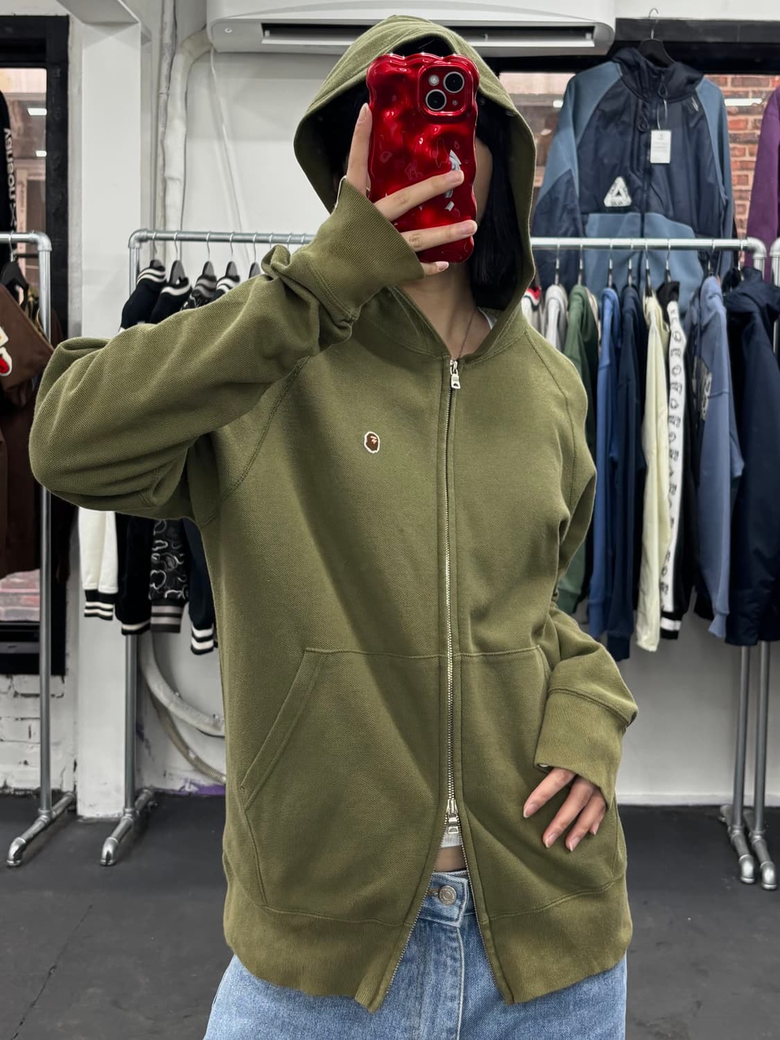 베이프 원포인트 후드집업 상품이미지4