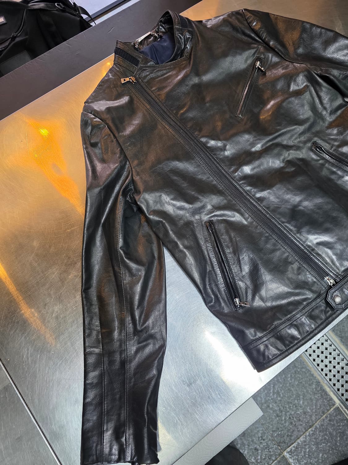 지오송지오 가죽더블 라이더자켓 L 상품이미지3