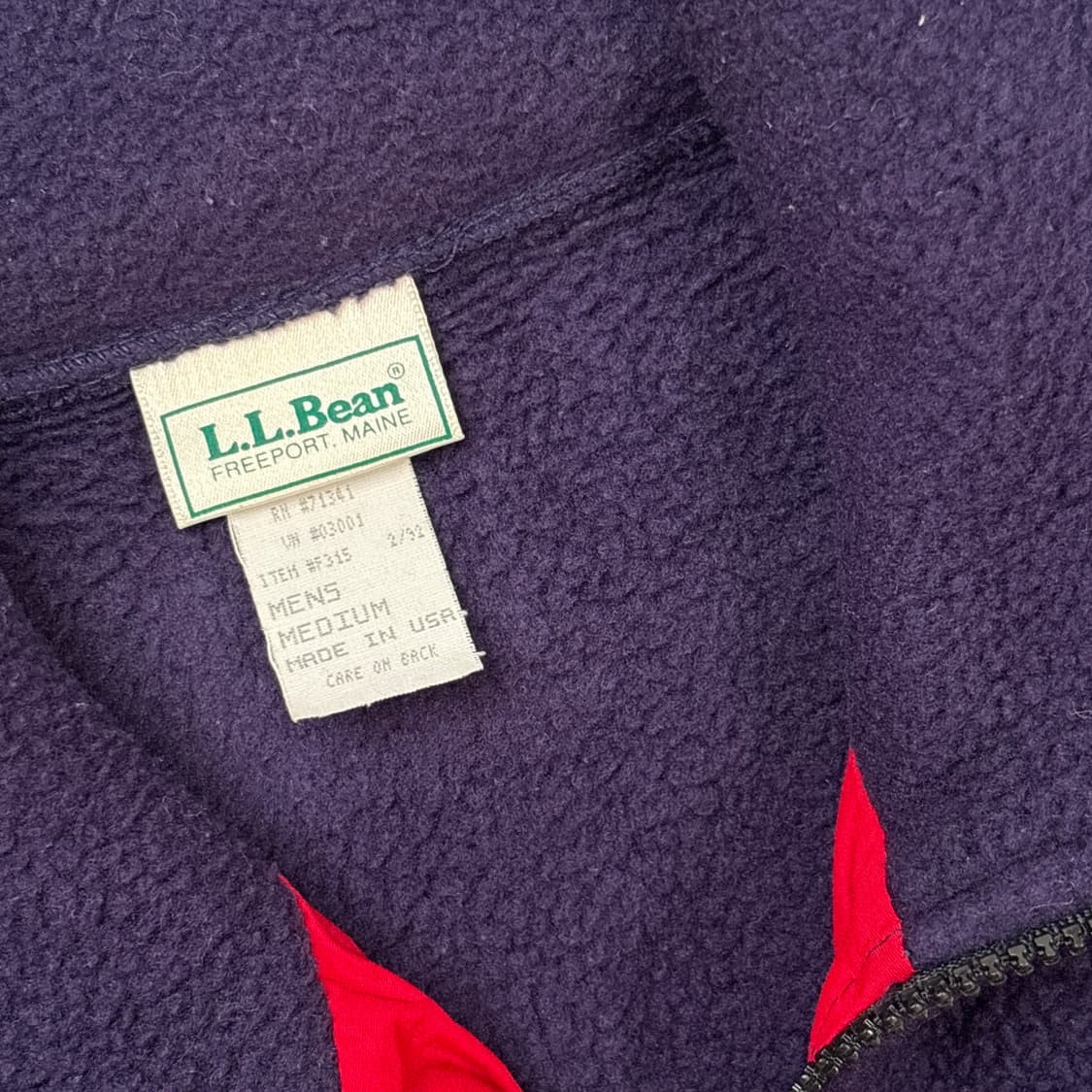 90s USA 엘엘빈 플리스 집업 상품이미지3