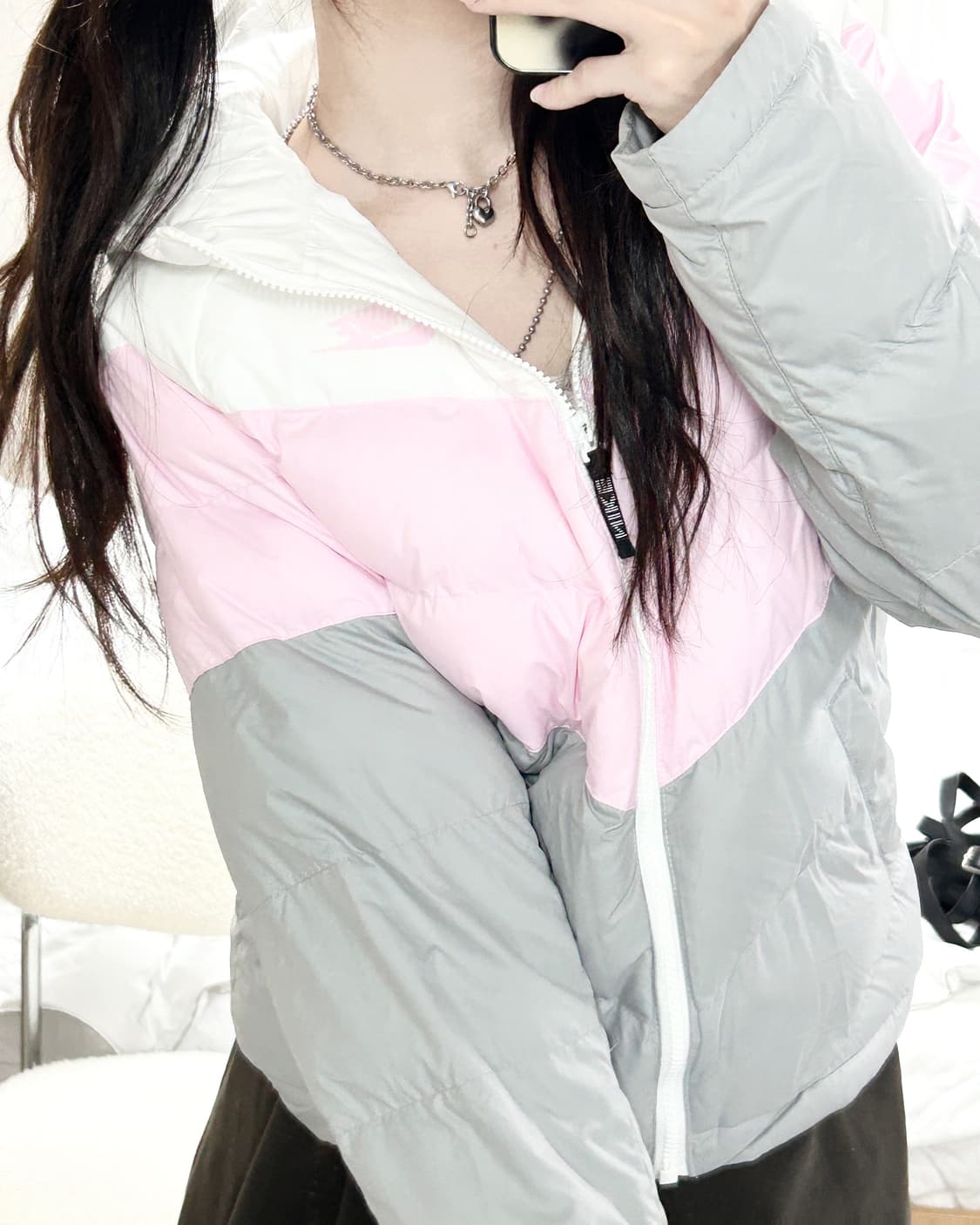 나이키 스우시 파스텔 배색 패딩 상품이미지4