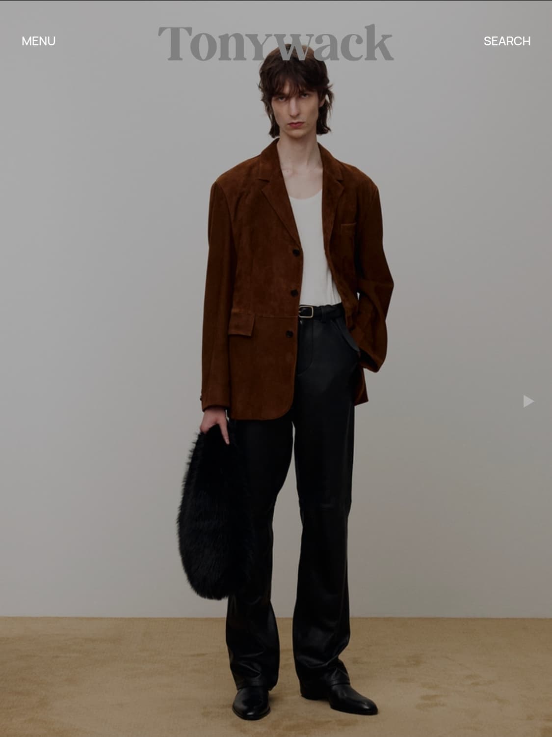 토니웩  스웨이드 블레이저 카멜 M 상품이미지1