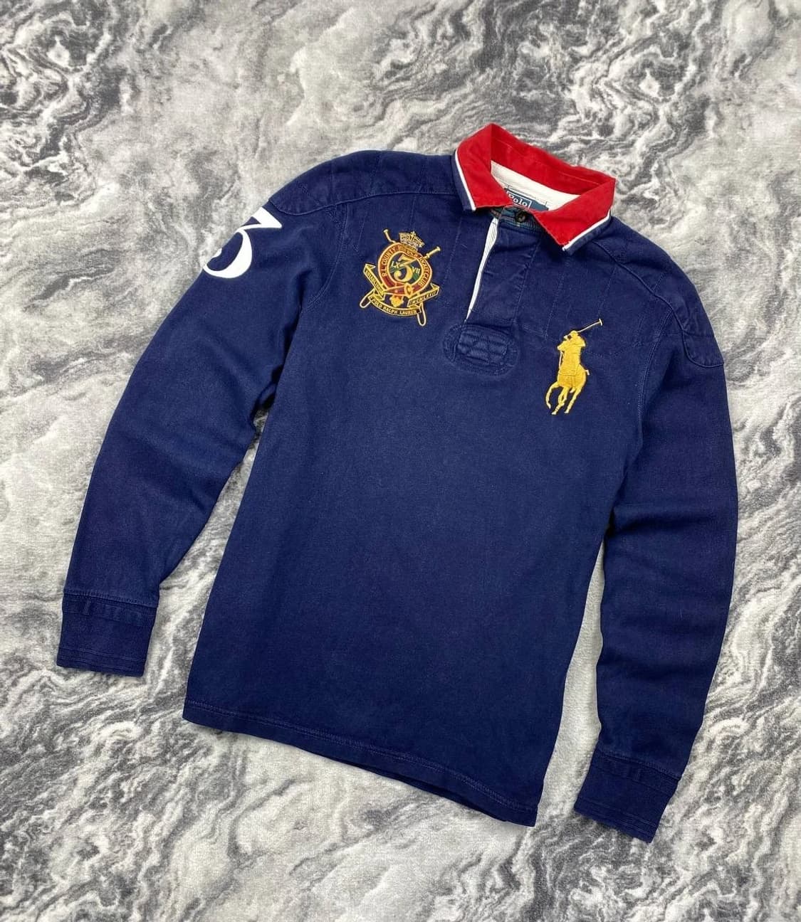 폴로 랄프로렌 빅포니 크레스트 자수 긴팔 럭비 셔츠 상품이미지1