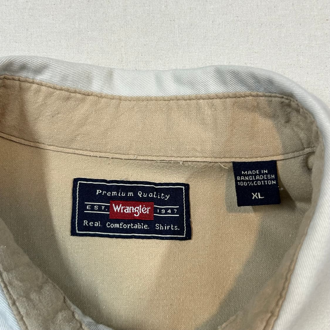 XL) Wrangler 랭글러 투포켓 워크웨어 코튼 셔츠 크림 W32 상품이미지7