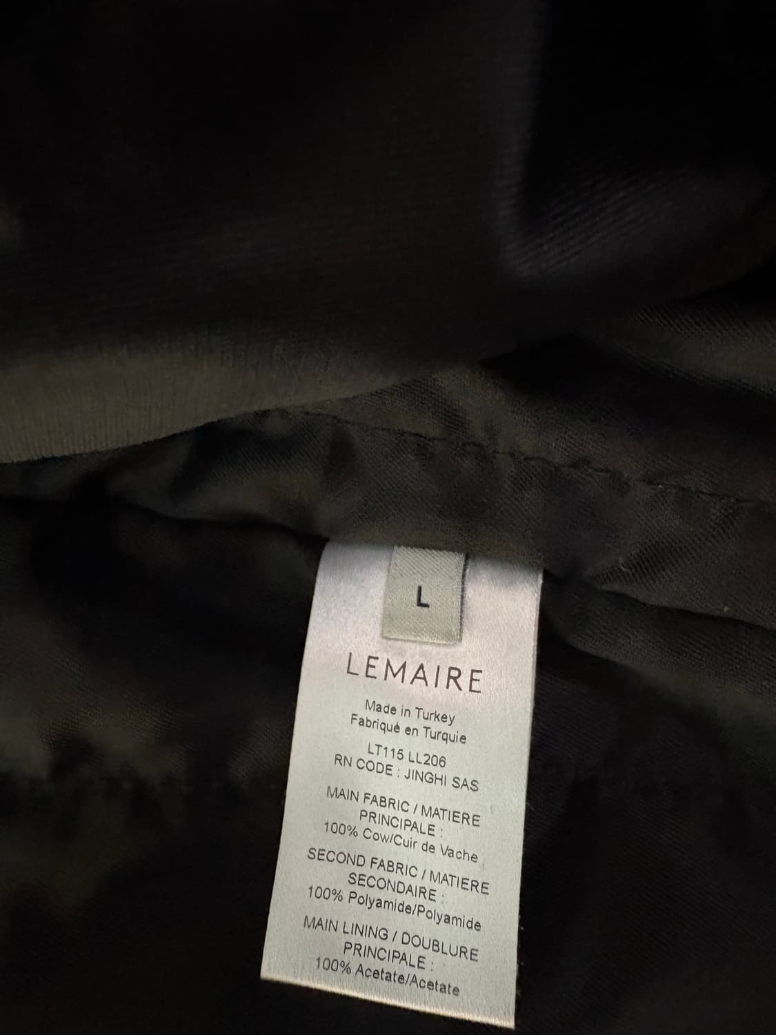 르메르 22fw 레더 블루종 자켓 블랙 / L 상품이미지7