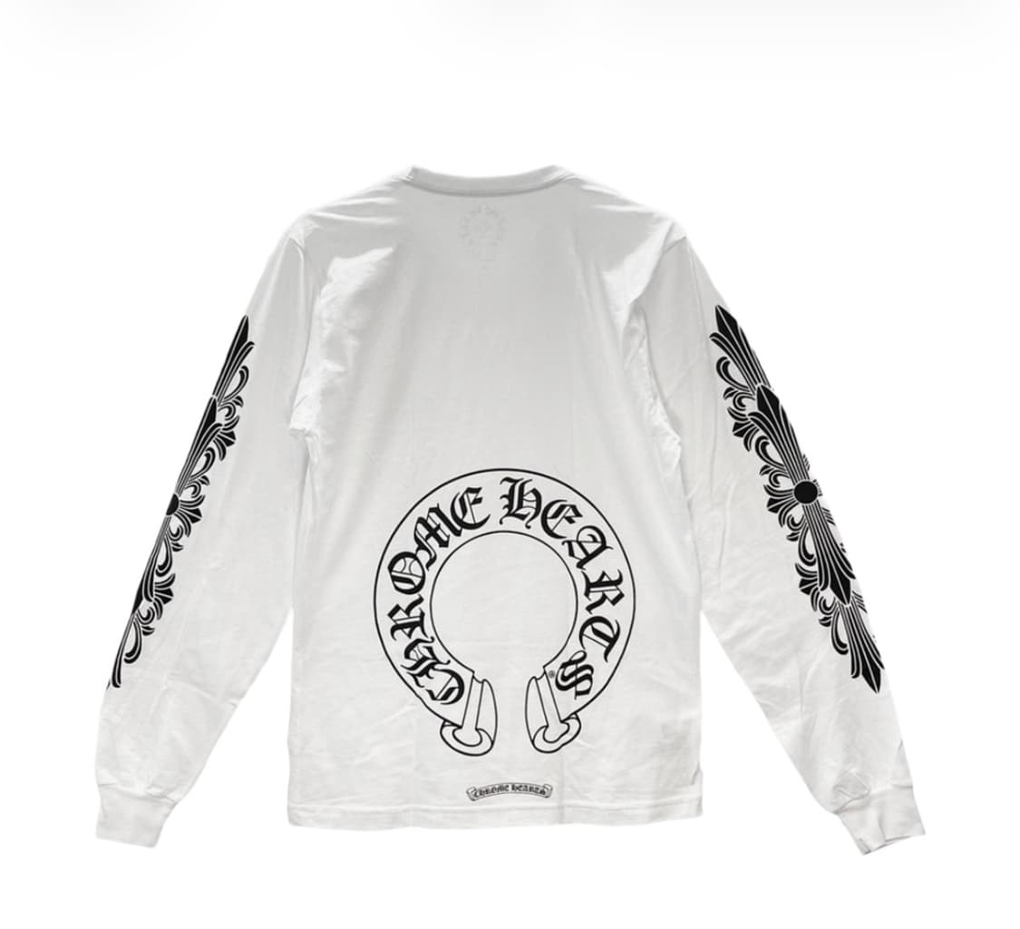 크롬하츠 클래식 홀스슈 로고 롱스리브 화이트 상품이미지1