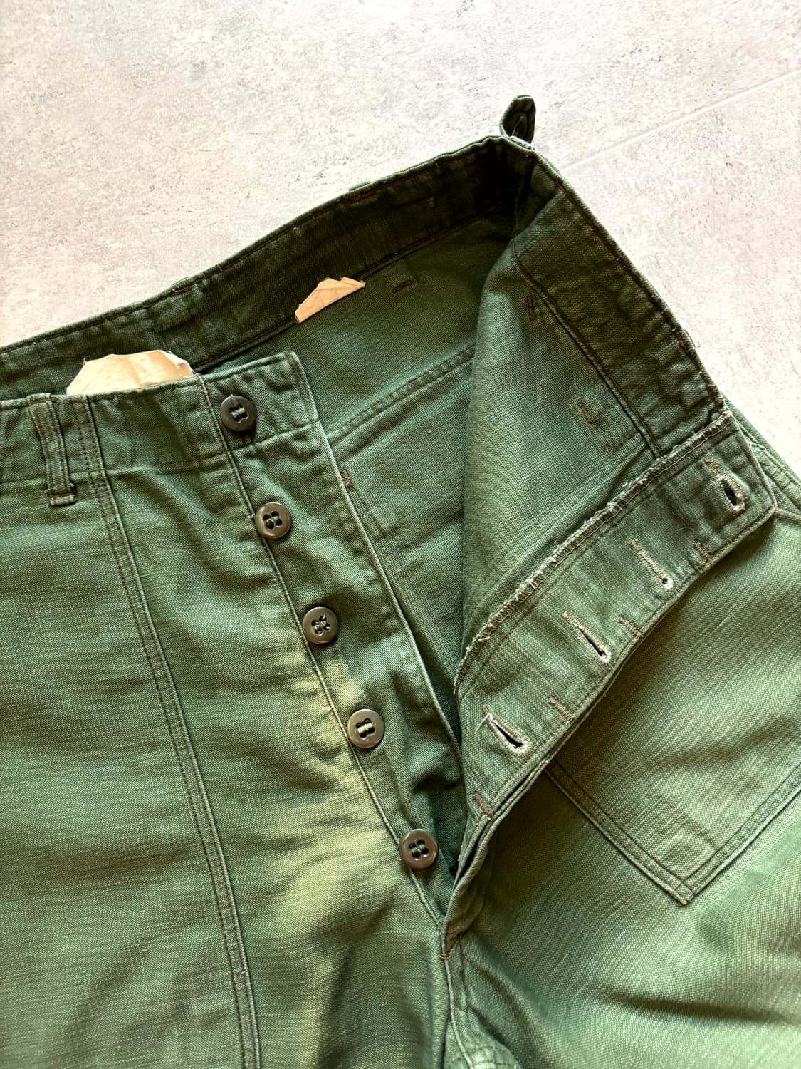60's 미군 OG 107 퍼티그 팬츠 29~30" 전기형 상품이미지4