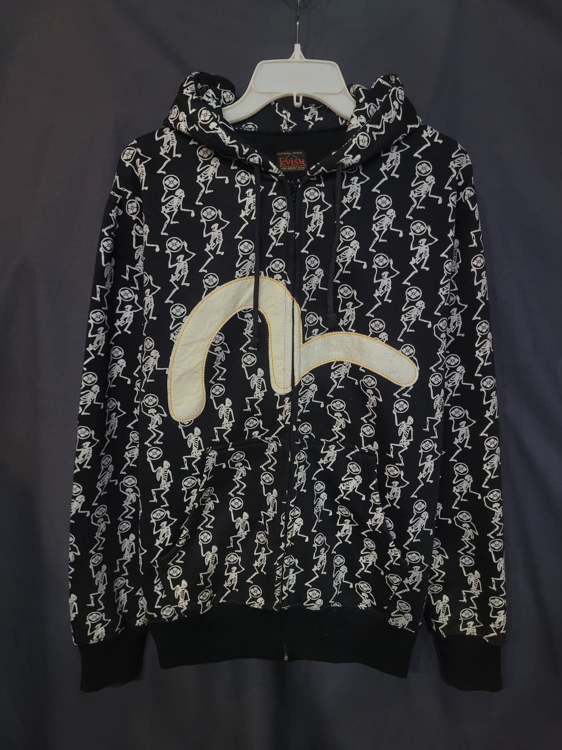 에비수 90s 빅로고 커스텀메이드 댄싱 스켈레톤 아카이브 빈티지 후드집업 상품이미지1
