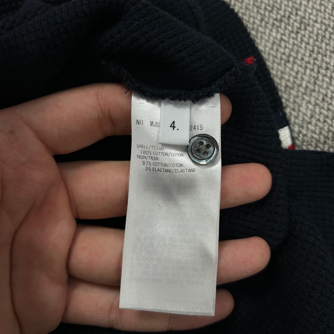 톰브라운 네이비 터틀넥 와플 니트(4) 상품이미지4