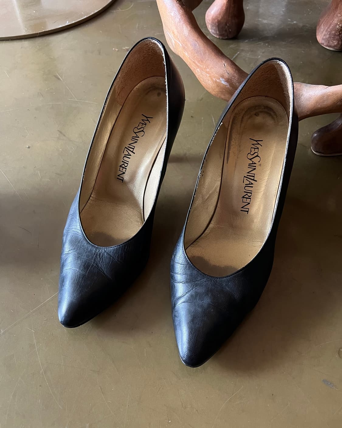 80-90s Old YSL Archive Leather Pumps 상품이미지2