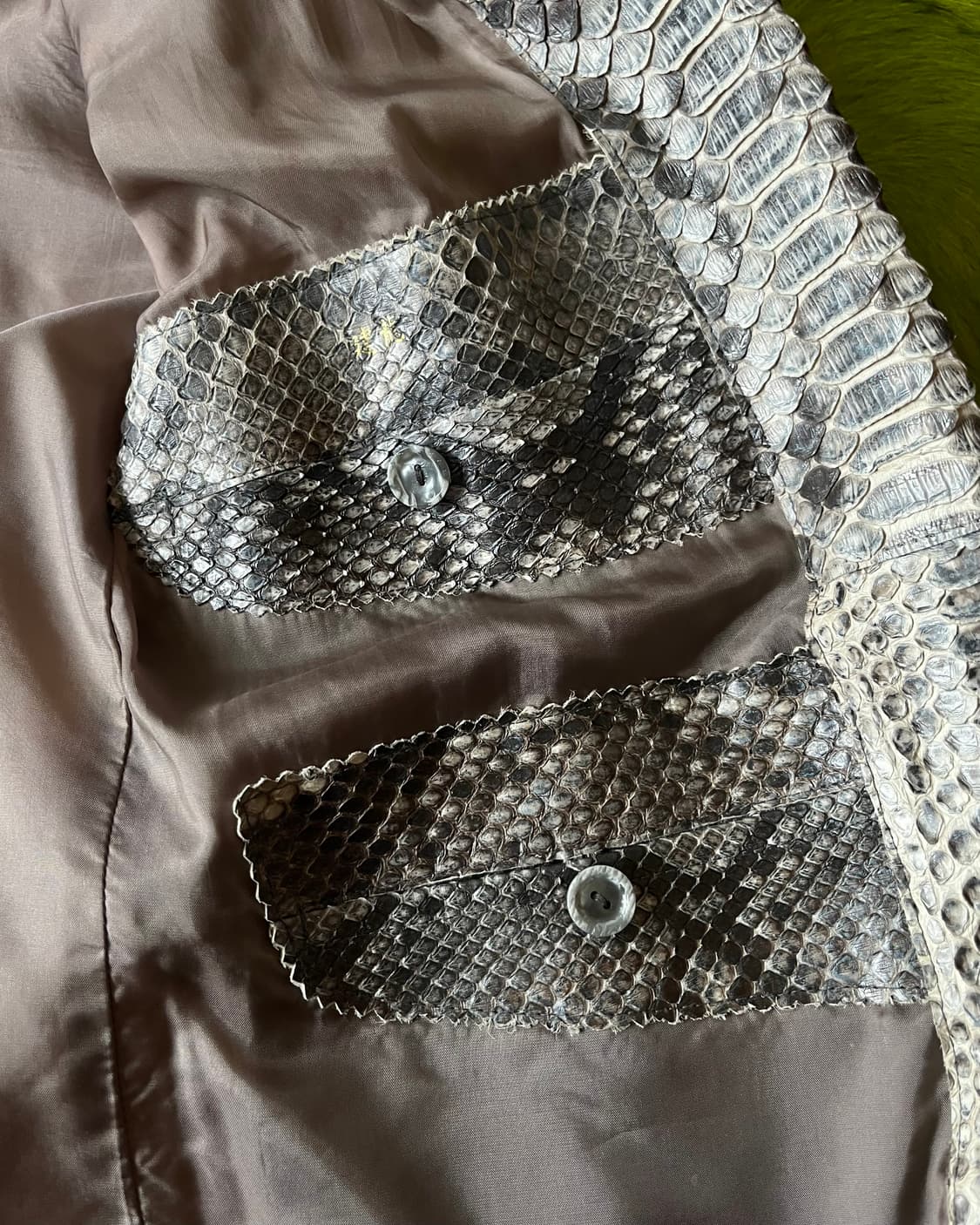 Reticulated Python Skin Leather Jacket 상품이미지8