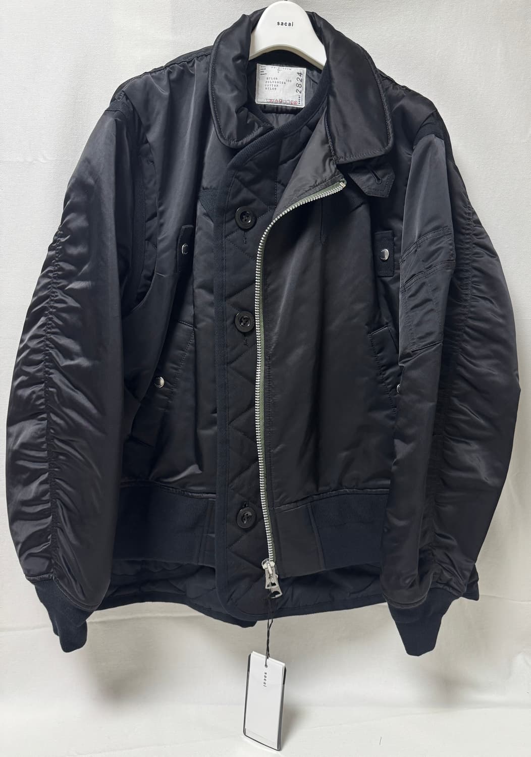 사카이 나일론 트윌 믹스 블루종 봄버 자켓 상품이미지4