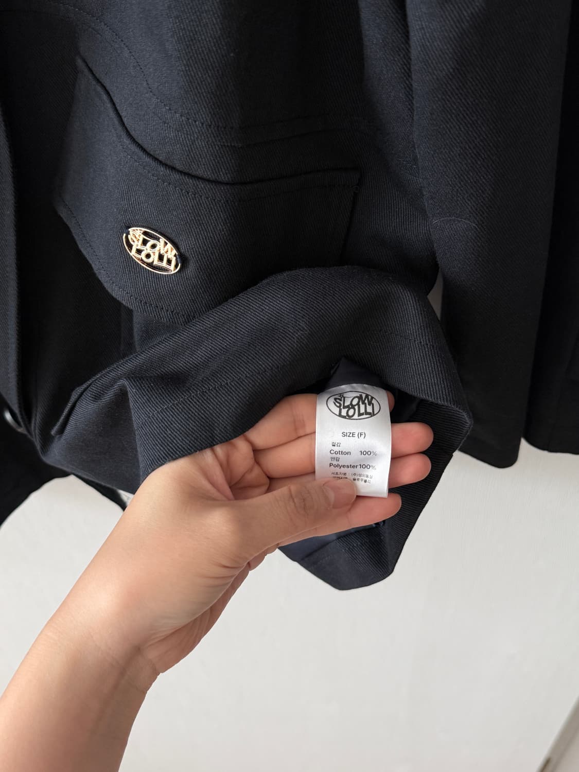 슬로우롤리 하프 트렌치 코트 (네이비/FREE) 상품이미지5