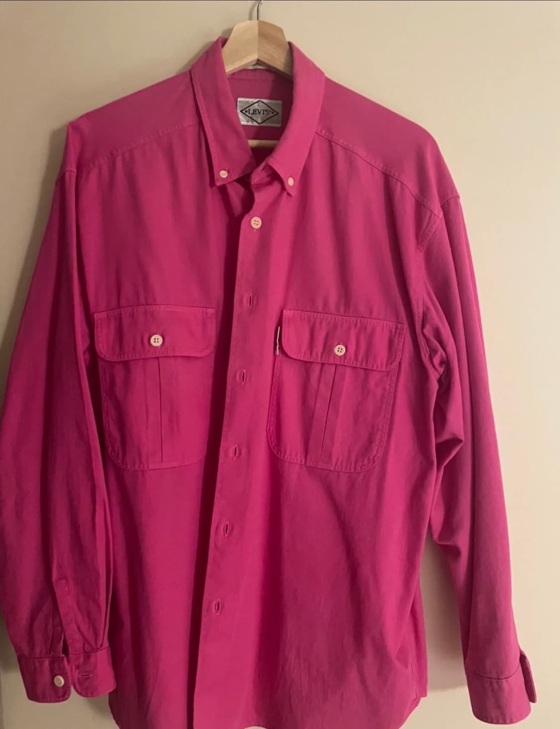리바이스 LVC 다이아몬드라벨 핫핑크 트윌셔츠 상품이미지2