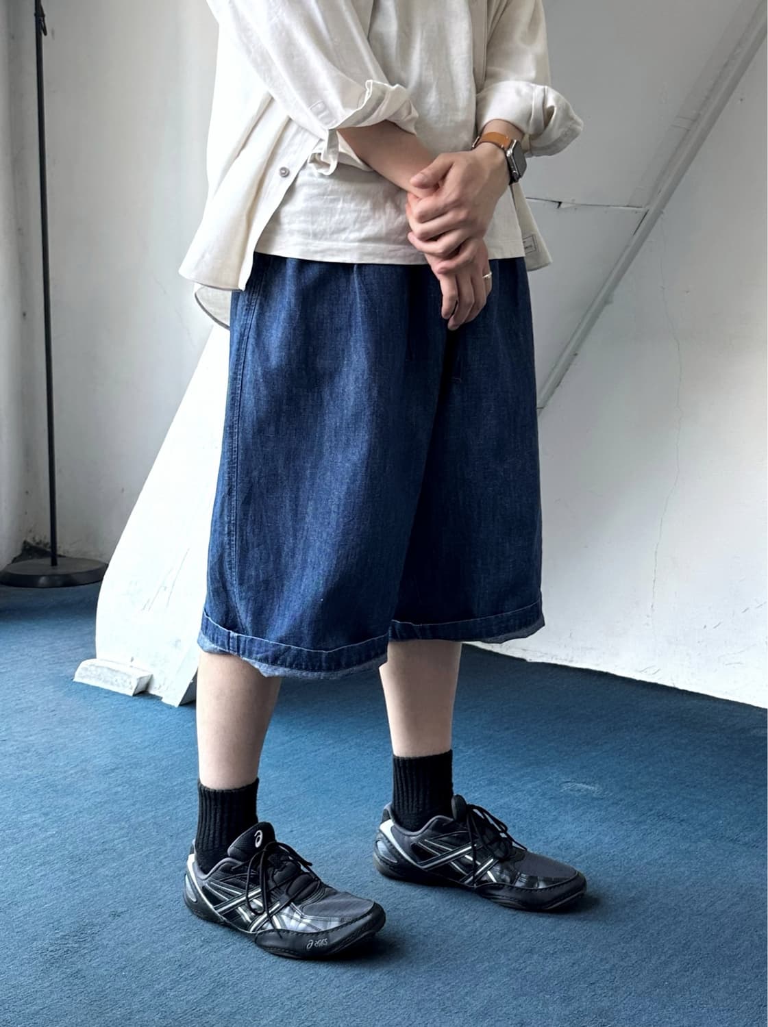 Cotton linen denim ball silhouette half  상품이미지10