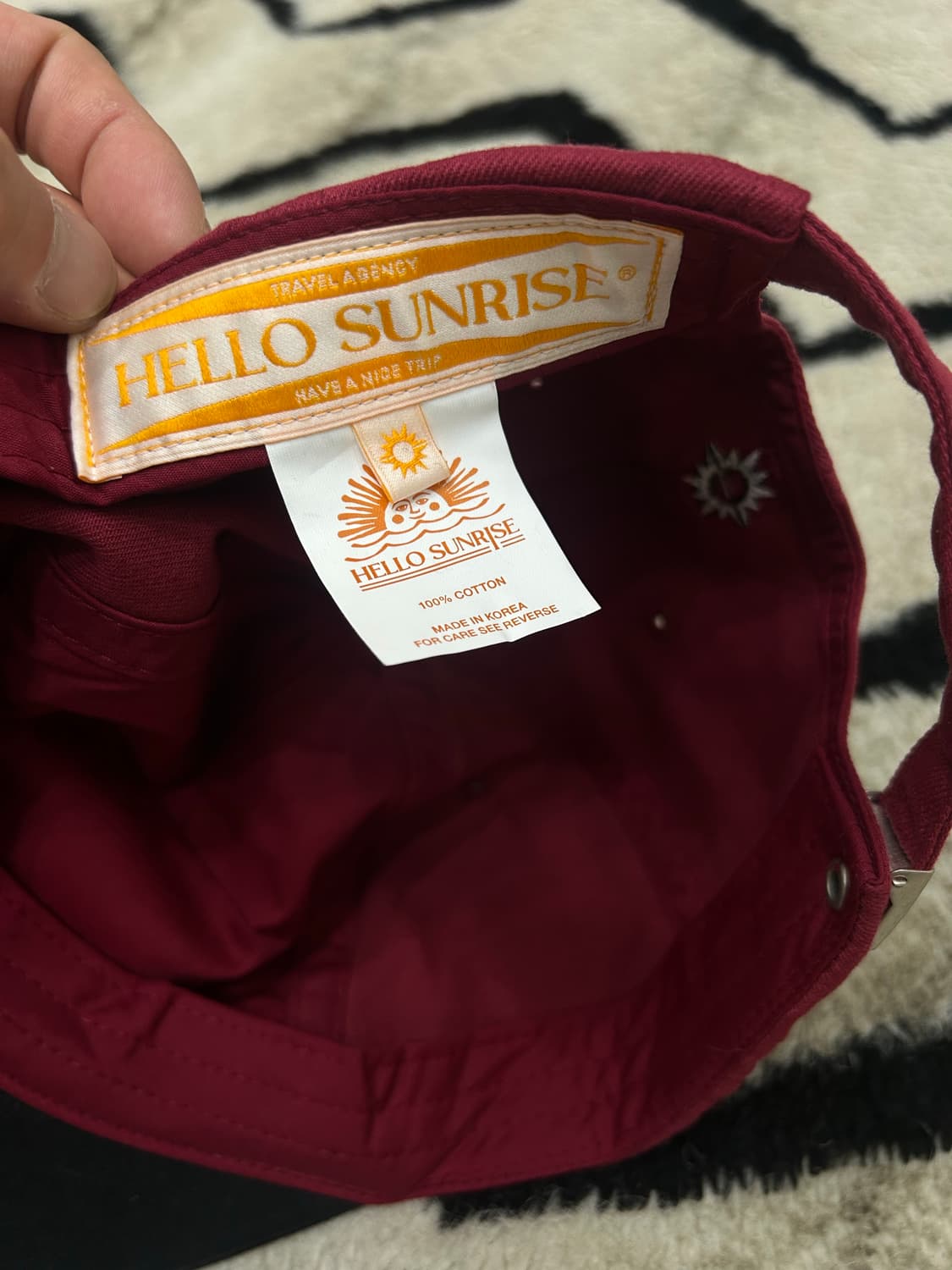 헬로선라이즈 워시드 캡/블랙레드 상품이미지4