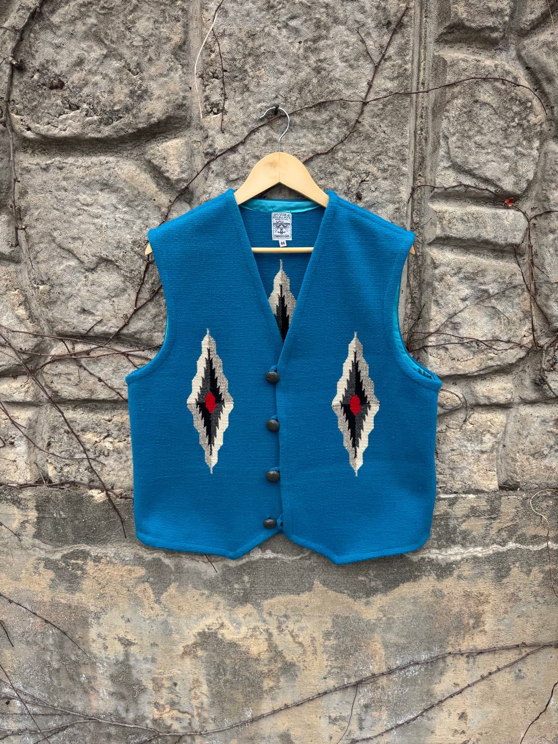 오르테가 핸드 우븐 울 네이티브 웨스턴 나바호 치마요 베스트 조끼 상품이미지1