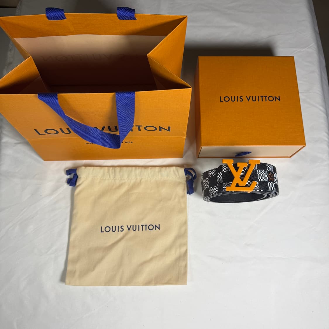 [20SS,풀구성] 루이비통 다미에 LV 디스토티드 리버서블 남성 벨트 상품이미지8