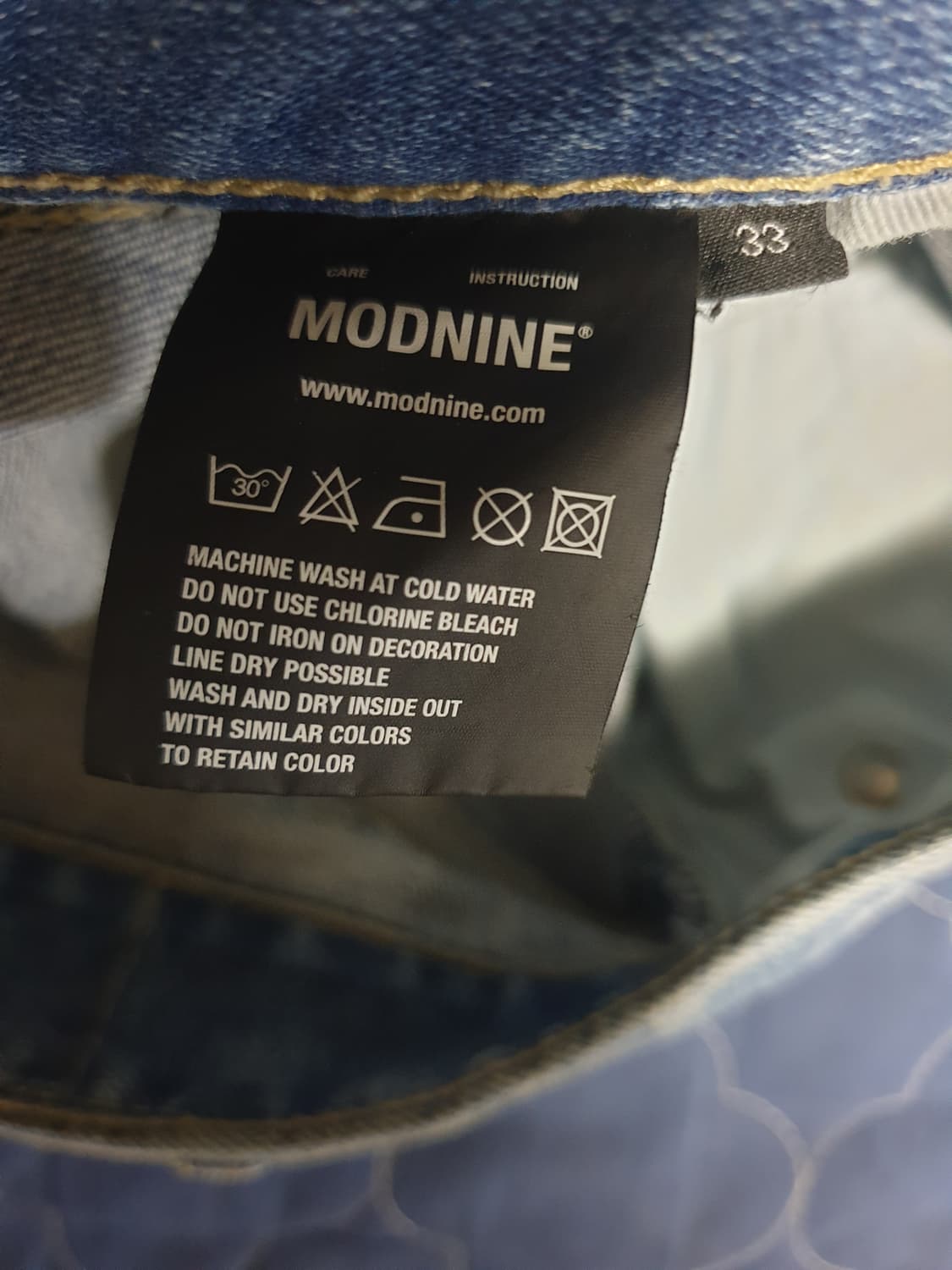 모드나인 MOD1s 슬림스트레이트 펑크 인페르노 워싱 데님진 (33) 상품이미지7