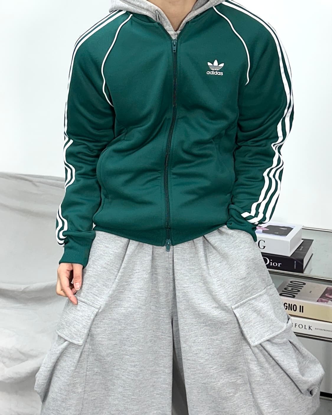 아디다스 그린 슈퍼스타 트랙탑 져지 L 상품이미지2