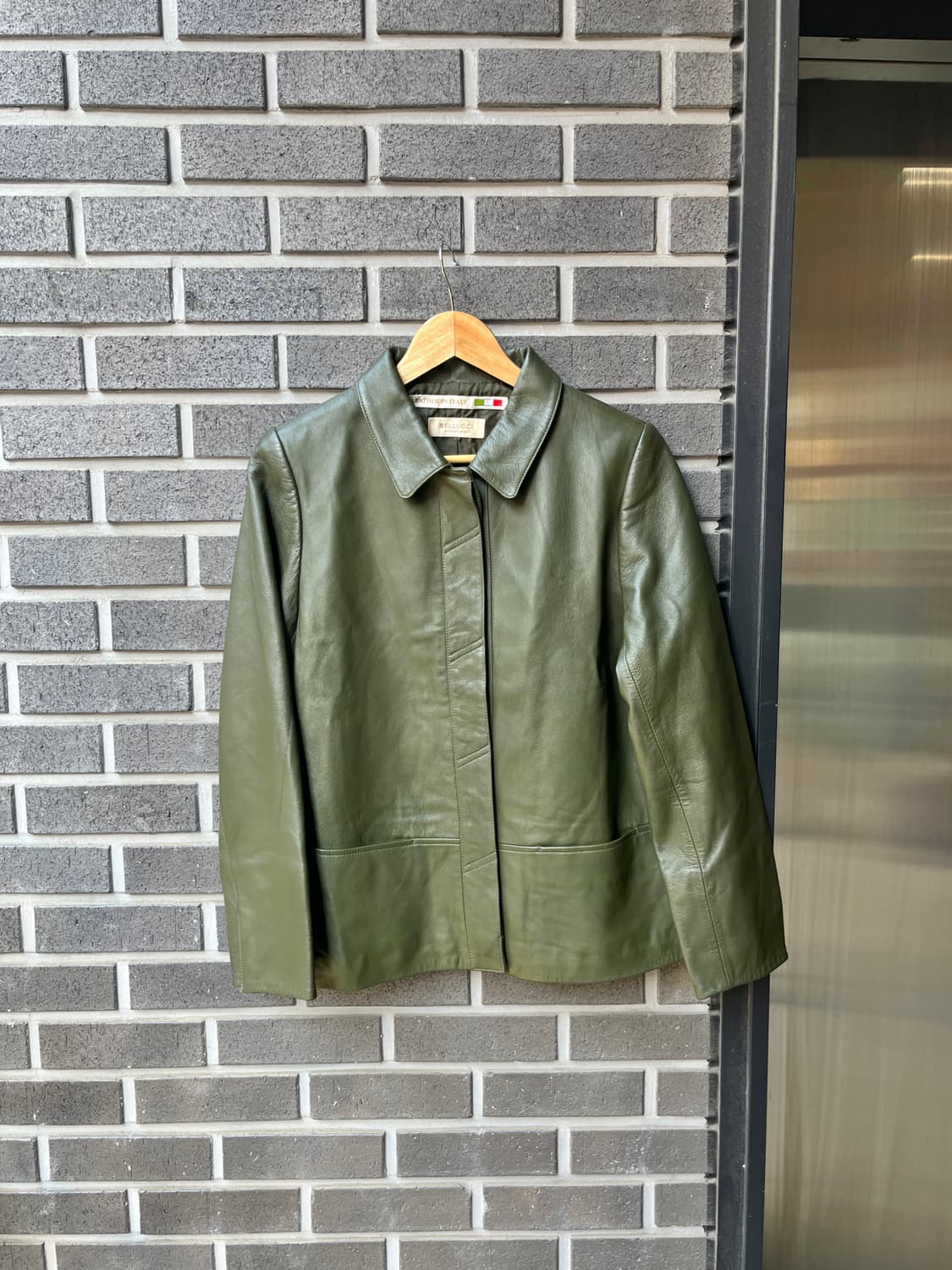 90s Genuine Lambskin 천연양가죽 자켓 딥그린 상품이미지2