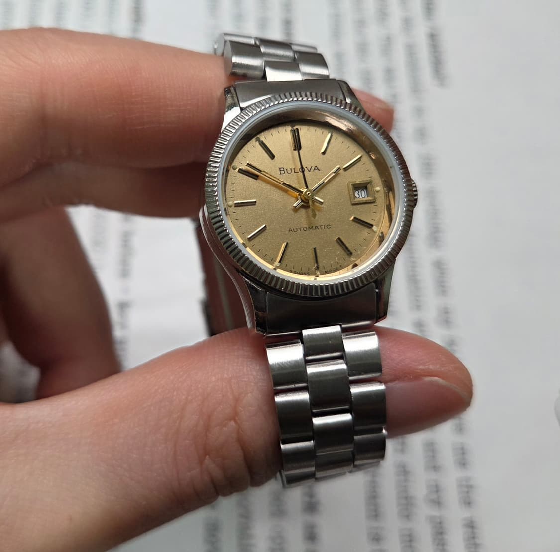 빈티지 부로바 데이데이트 샴골판 코인베젤 오토매틱 통줄 브슬 여성용   상품이미지3