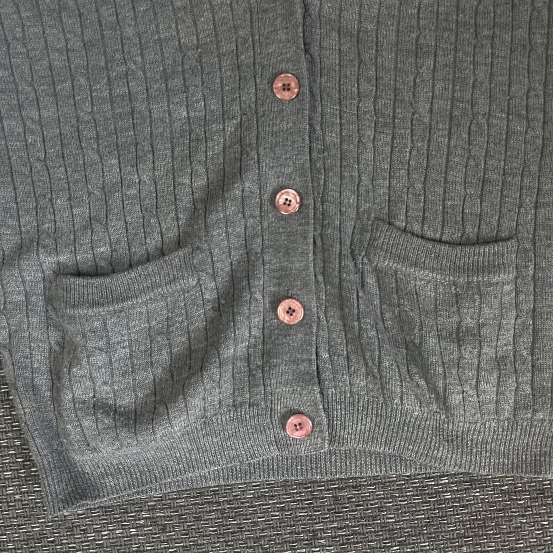 그레이 포켓 케이블 니트 가디건 M 상품이미지4