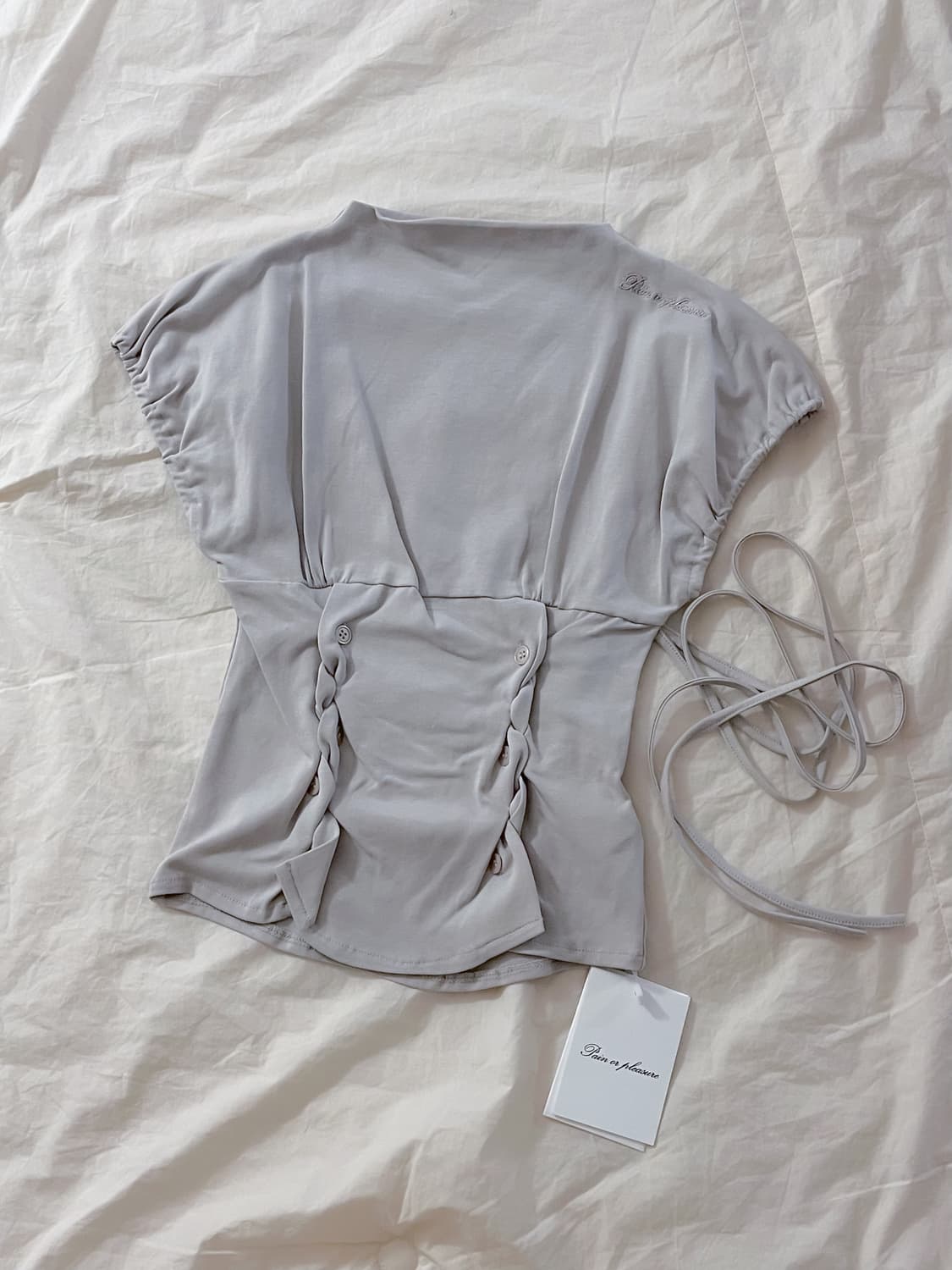 페인오어플레져 제인 버튼 탑 베이지 S 페오플 상품이미지3