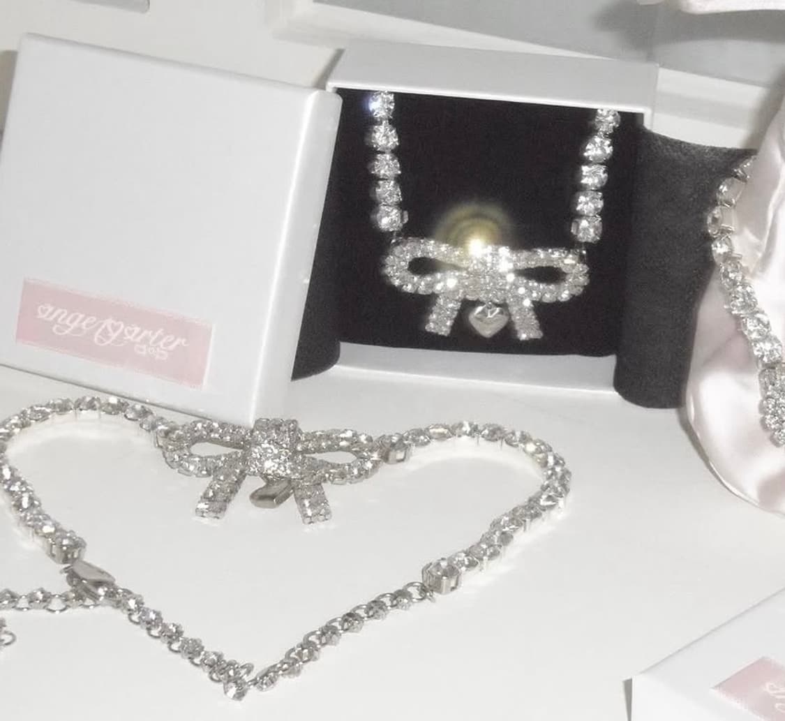 엔젤가터 빅 보우 젬 목걸이 상품이미지2