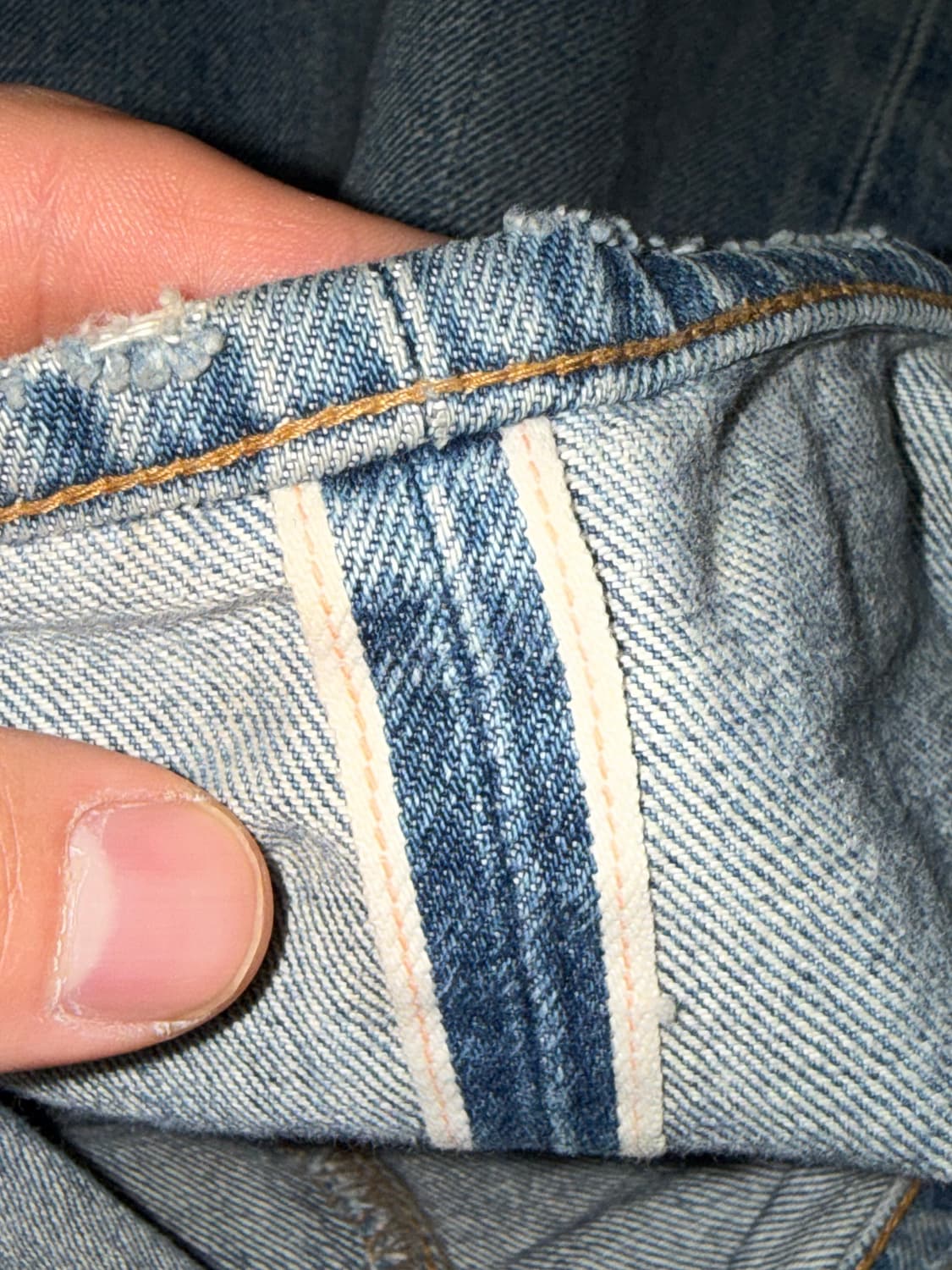 슈프림 디스트레스드 루즈 핏 셀비지 진 워시드 인디고 24SS 상품이미지7