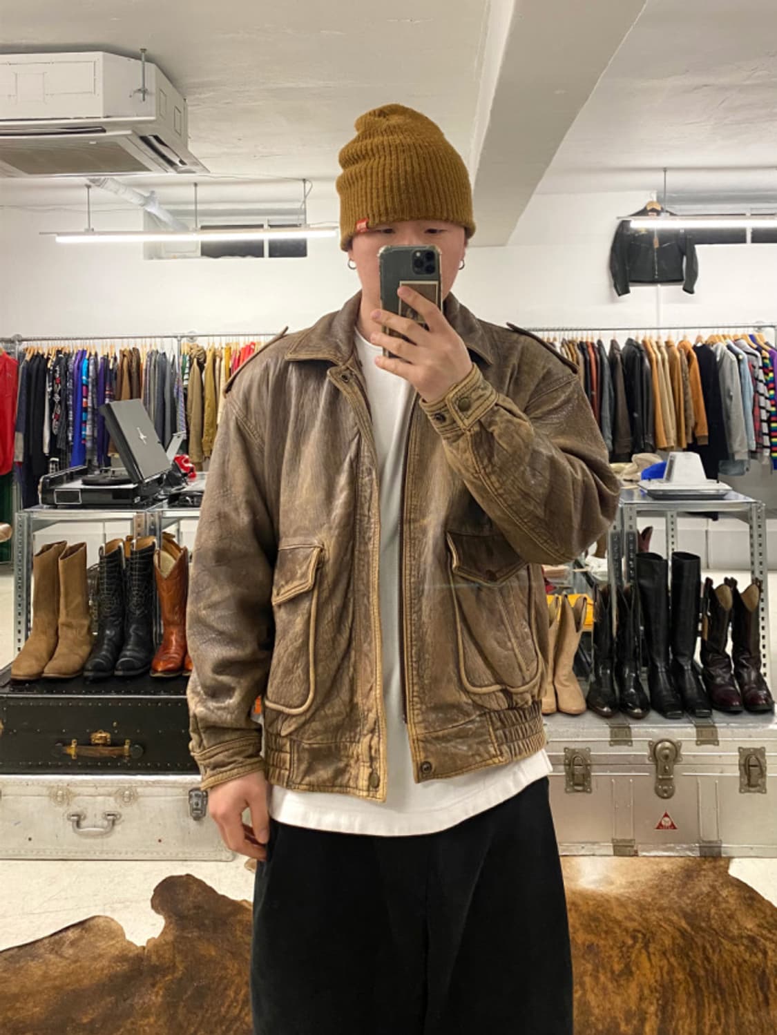 VTG hard faded G-1 leather jacket  상품이미지2