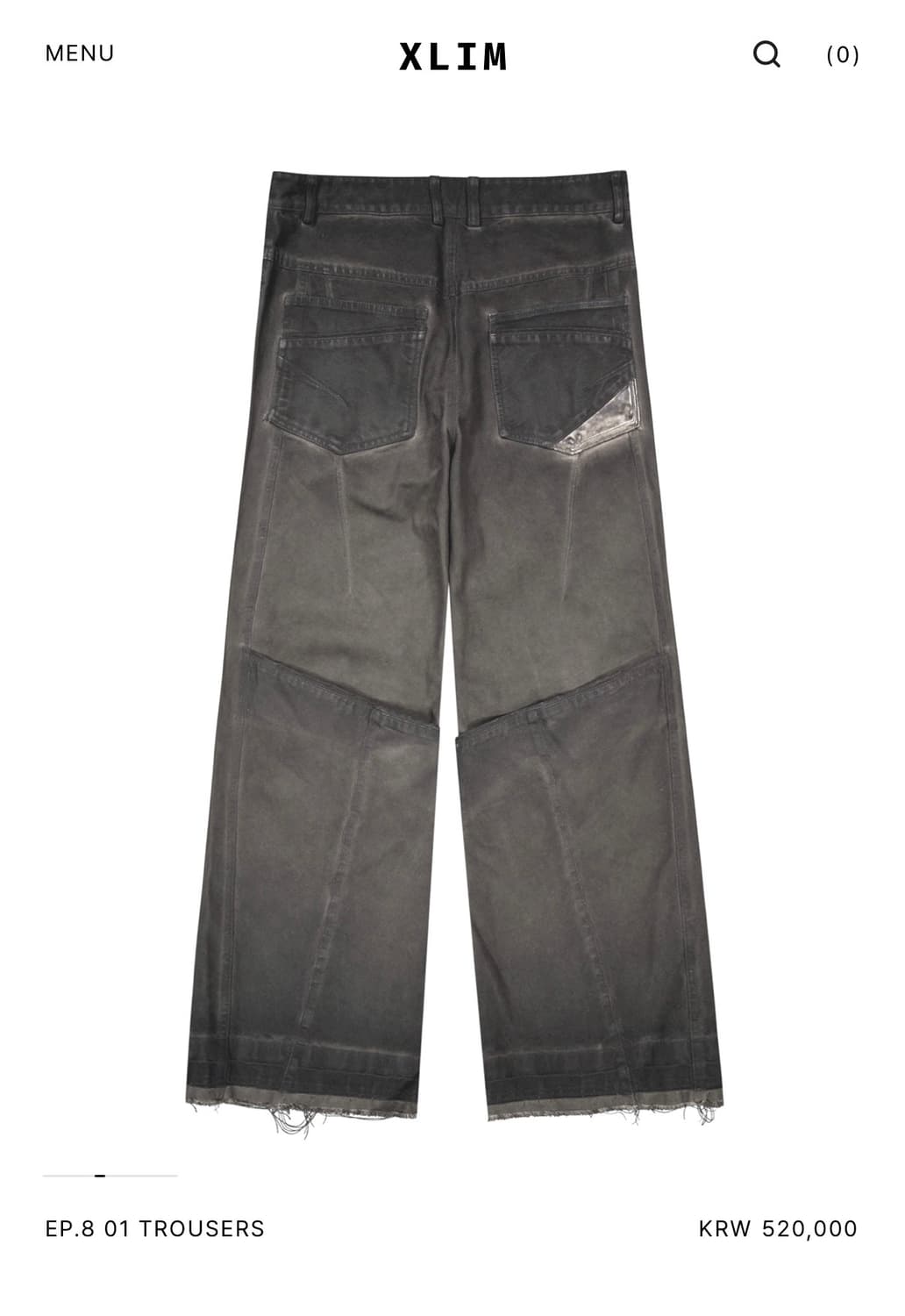 XLIM EP.8 01 TROUSERS 워시드 블랙 xs사이즈 상품이미지4