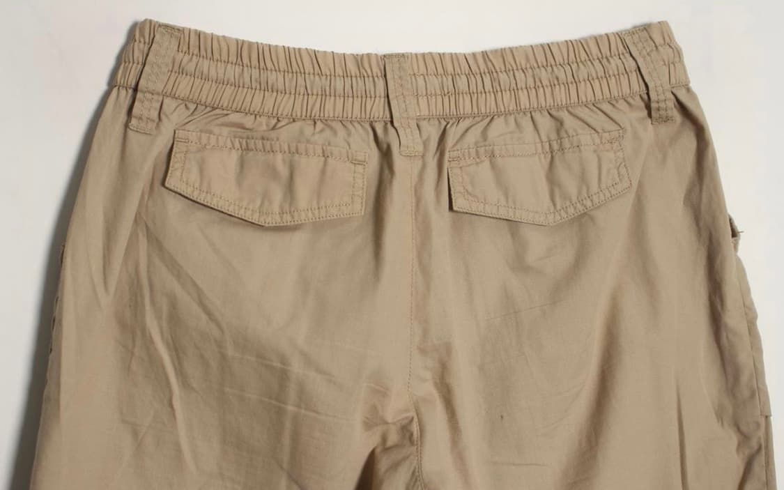 일본 빈티지 베이지 셔링 카프리 팬츠 모리 하구미 데일리 상품이미지5