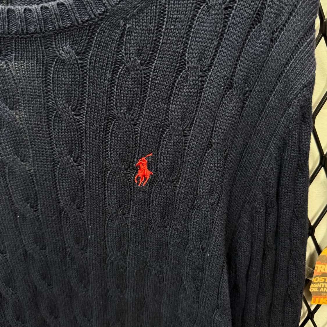 폴로 랄프로렌 케이블 니트 레드 포니 로고 포인트 네이비 상품이미지5