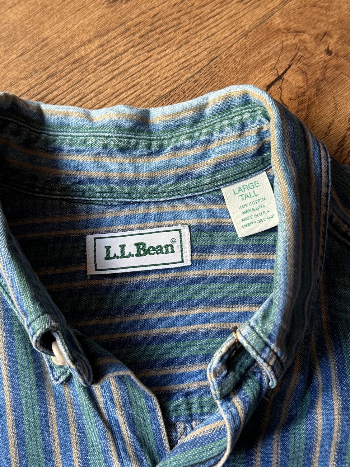 [L]90's 엘엘빈 Made in USA 스트라이프 셔츠 상품이미지2
