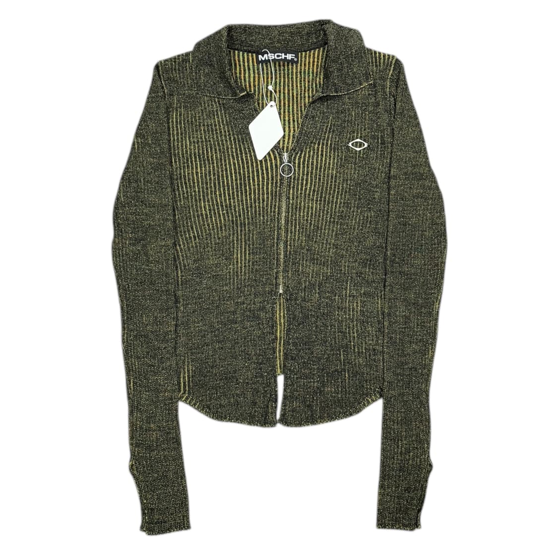 미스치프 니티드 투톤 셔츠 가디건 블랙 옐로우 S 상품이미지1