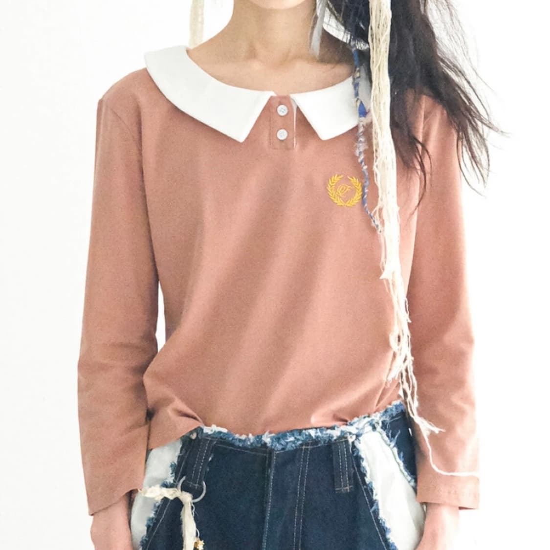 샵페어리 peter pan collar stripe top 상품이미지1