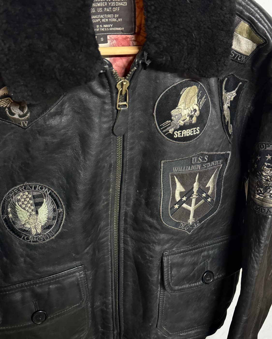 90-00‘s 탑건 G-1 레더 봄버 자켓 S 상품이미지3