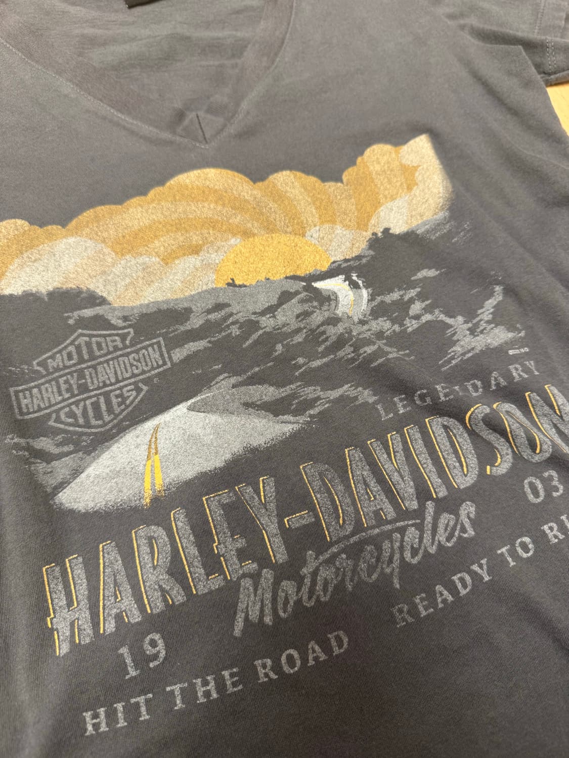 할리데이비슨 여성용 V넥 반팔 티셔츠 상품이미지3