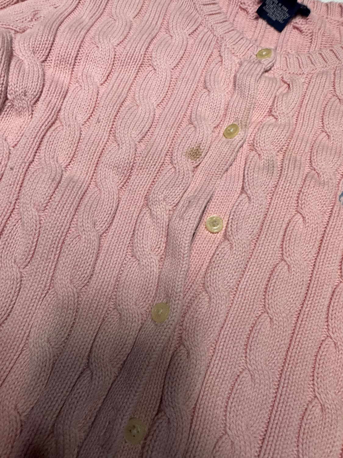 키즈 폴로 랄프로렌 핑크 코튼 케이블 가디건 8 상품이미지5